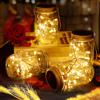 ENCOUN 4 Pezzi Lanterne da Esterno, Lanterne Solari da Esterno, Luci da Esterno Solari con 30 LED, IP65 Impermeabile Lampada Solari Barattolo, Lampade Solari da Giardino per Prato, Natale, Festa