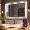 Ratsamee 70x100cm Bluetooth Specchio Bagno con Luce, 3 Colori Dimmerabili, Antiappannamento, Memoria, Touch Control, Montaggio a Parete - Specchio Trucco con Illuminazione