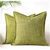 LRartdeco Federe Cuscini Divano 40 x 40 Primavera ed Estate Verde Cuscini per Divano Federe Copricuscini Fodere Moderni Set da 2 Copri Cuscino Lino Decorativi per Camera da Letto Soggiorno Sedie Divani