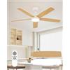 Tealight Ventilatore Soffitto con Luce e Telecomando, LED Lampada con Ventilatore da Soffitto con Dimmerabile, Base in Metallo, Motore DC Revers Rame Puro Grande Portata D'aria,Certificato CE-RoHS,Bianco