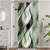 Uiiooazy Tenda Doccia Antimuffa, Uiiooazy Tenda Doccia Piccola 90x180cm Verde Righe Sfumata Verde Scuro Banda Gradiente Tende da Bagno Tessuto Lavabile Impermeabile Poliestere Tende Vasca da Bagno con 6 Anelli