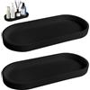 Geentargetel 2 vassoi da bagno, in silicone, piccoli vassoi decorativi, per lavabo, bagno, decorazione moderna, accessori da bagno, per lavello della cucina, soggiorno, lavandino, vasca da bagno (nero)
