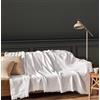 BOHORIA® Coperta Sera | 100% Cotone Riciclato | Oeko-Tex® | Coperta da Letto Reversibile, Coperta da Divano | Molto Grande (Natural Cotton, 180 x 300 cm)