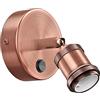 ledscom.de Lampada da parete RETRA, interruttore, bronzo opaco, rotonda, 1x E27 max. 60W