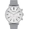 Breil, Collezione Avery, Orologio Donna in Acciaio, Movimento al Quarzo Solo Tempo, Resistente all'Acqua, Lunghezza Regolabile 14.5-20 cm, Chiusura Déployante con Pulsanti, Cassa 25 mm, Silver-Black