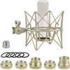 Geekria for Creators Supporto antiurto per microfono compatibile con Rode NT1-A, NT2-A, NT1000, NT2000, NTK, Procaster, K2, Adattatore per supporto antiurto Supporto per microfono (Champagne/Metallo)
