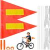 MAIXINNEW 2 Pezzi Bandiera di Sicurezza per Biciclette per Bambini, Bandiera Arancione con Striscia Riflettente, Bandiera Triangolare Riflettente per Bambini in Bicicletta All'aperto