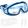 NXPZ Occhialini Nuoto Bambini, Maschera Subacquea Bambini a 180° Panoramica, Protezione UV, Antiappannamento, Regolazione Rapida, Occhialini da Nuoto Unisex per Ragazzi e Ragazze da 3 a 15 Anni