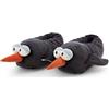 NICI Pantofole in peluche per bambini e adulti, motivo Pinguino Jorge Thunder, calde e con suola antiscivolo, numero 40-43, grigio - 62450