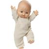 Heless 54034 - Set per Bambole con Bambola Gordi e Tutina in Maglia Organica in Beige, Taglia 34 cm Circa