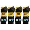CAT CATERPILLAR - Calzini da lavoro per diabetici, da uomo, comodi, senza gomma, in cotone di alta qualità, taglie 39-42 e 43-46, 6 paia di colore nero, 43-46