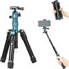 Fotopro Mini treppiede con testa a sfera, supporto per telefono, bastone per selfie staccabile, piegato solo 21,8 cm, carico massimo fino a 3 kg, FY-810, blu