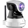 Sricam SP017-S Telecamera di Sorveglianza Wireless 3 MP, Videocamera IP HD Interno WiFi/Ethernet con Visione Notturna, Audio Bidirezionale, Sensore di Movimento, Compatibile con iOS/Android/Windows PC