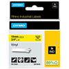 Dymo Rhino etichette industriali in vinile autoadesive | rotolo da 19 mm x 5,5 m | stampa nera su giallo