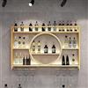 Rmeet Portabottiglie Industriale a Parete, Ripiani in Ferro a 3 Livelli Scaffale per Vino Espositore per Decorazioni per la casa, per Bar, Sala da Pranzo e Cucina,Colore Oro,120 * 15 * 80CM