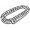 Perlin Catena a sfere in metallo, catena di perline, catena, catena per gioielli, catena in acciaio inox, 50 cm, in acciaio inox, 3 mm