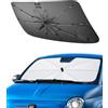 SHAOHAO Compatibile con FIAT 500 Abarth 595 2017-2026 Parasole per auto Parasole per parabrezza Facile da riporre Maniglia con cordino Protezione UV Accessori FIAT 500 parasole