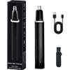 Puokmy Taglia Peli Naso e Orecchie, Rasoio Orecchie Nose per Uomini e Donne, Pulizia Professionale, 2-in-1 Tagliapeli per Naso Ricaricabile USB, IPX7, Ideale per Viaggi & Casa (Nero)