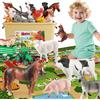 FRUSE Animali Giocattolo per Bambini con 120x80 cm Tappeto, 38 Pezzi Fattoria Animali Bambini con Fattoria Animali Figure,Trattore Giocattolo e Recinti, Giochi Educativo per Bambini 3 4 5 6 anni