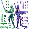 PEKOIU T13 Action Figure Set (Assembly completato), Hiros 13 Toy Robot Multi-giunto stampato in 3D, Titan 13 Figura d'azione, decorazioni desktop per gli amanti del gioco giocattoli (Laser Viola blu)