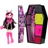 Monster High - Segreti da Brivido Neon Frights Draculaura, playset con bambola, abiti e armadietto per i look, 19+ accessori Color Reveal a sorpresa inclusi, giocattolo per bambini, 4+ anni, HNF78