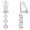 PHNIBIRD Orecchini a Clip Pendenti Donna Senza Buco con Zirconia Cubica Orecchini Lunghi Ipoallergenici Donna Eleganti Brillanti