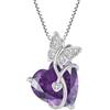 FJ Collana Farfalla Donna in Argento Sterling 925 Ciondolo Cuore Collane Ametista Febbraio Pietra Portafortuna Gioielli per Donna Amiche Moglie Mamma