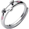 Helen de Lete S925 - Anello regolabile in argento Sterling con maialino