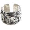 Helen de Lete S925 - Anello regolabile in argento Sterling con elefante vintage