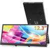 Prechen Monitor secondario da 12,3 pollici, display LCD IPS da viaggio 1920 x 720 HDMI USBC, mini monitor portatile in metallo per computer portatile Windows Aida64 GPU CPU RAM monitoraggio, altoparlante