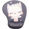 ELLENNE - Tappetino con cuscino in Gel per Mouse | Ergonomico con Poggiapolso| Comodo, Antiscivolo e lavabile | Mousepad per Ufficio, Gaming e Notebook (Cod. 8 - Cute Kitty)