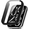 FTRONGRT Cover Compatibile con Xiaomi Smart Band 9 Pro, PC + Pellicola Temperata, Antigraffio Custodia Protettiva Compatibile con Xiaomi Smart Band 9 Pro. Nero