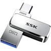 SSK 128GB Dual Chiavetta USB 3.2 Gen 1 fino a 240 MB/s, 2 in 1 OTG Metallo Penna USB, Tipo C e Tipo A Design Girevole Pen Drive per iPhone 15/16 Pro/Smartphone/Tablet/Laptop