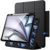 JETech Custodia Magnetica Staccabile per iPad Air 13 Pollici M4/M3/M2 (2026/2025/2024) con Portapenne, Cover Trasparente Girevole Rimovibile, Ritratto/Paesaggio Supporto (Nero)