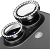 Diruite Pellicola Obiettivo Fotocamera per iPhone 17 Vetro Temperato Lens Protector,HD Antigraffio Vetro Fotocamera,Alluminio+Decorazione Diamante Protector Camara,Nero