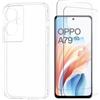 N NEWTOP Custodia Compatibile con OPPO A79 5G, Morbido TPU CLEAR Silicone Anti Urto Graffio Trasparente Slim Sottile Flessibile Case Posteriore Proteggi Vetro Display (Cover +2 Pellicola)
