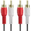 Fosmon (6 FT) 2RCA Male to 2RCA Male Stereo Audio Cable, Composite Audio [Right/Left] 2 RCA Plug M/M Connector Red & White for A/V Reciever, Amplifier, Projector, Home Theater And More
