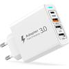Nipow Caricatore USB C Presa, 40W 4 Porte Caricatore USB Multiplo PD&QC Carica Rapida Cellulare, Spina Alimentatore Tipo C Caricabatterie per iPhone 17 16 15 14 13 12, Samsung S25, Spinotto Muro Adattatore