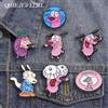 NONE Cartoon course spilla per cani codardi spille smaltate spille per cani animali rosa carini vestiti distintivi per risvolto gioielli regalo per bambini amici