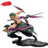 Bandai Hot One Piece 10 cm Anime Figura GK Roronoa Zoro Tre pale Sa-maximum Manga Anime Statua Action Figure Collection Modello Giocattolo per bambini