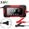 EAFC 6A 12V Caricabatteria per auto intelligente Dispositivo di ricarica per batteria per auto e moto Display LCD per riparazione batteria al piombo