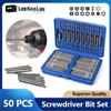 Camecho 50 pezzi Set di punte a portata extra lunga 75 mm Punte per cacciavite di sicurezza Torx Star Hex Philips Punta per chiave quadrata