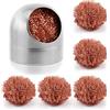 Swpeet 6pcs Argento Saldatura Punta Pulitore Set, Saldatura Ferro Punta di Pulizia Filo e Supporto Spugna in Ottone Bobinato, 1 Pezzi Palla Shell Supporto con 5 Pezzi Filo in Ottone Pulitore