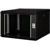 DIGITUS Armadio di rete - Rack da 19 pollici - 7U - 600 mm x 600 mm (LxP) - Profondità utile 450 mm - Montaggio a parete - Portata 100 kg - Porta in vetro di sicurezza - IP20 - Serie Unique - Nero