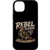 Backyard Outlaw Co. Men Women Dad Mom Custodia per iPhone 14 Plus Grafica divertente per birdwatcher di picchio punk con tremolio ribelle