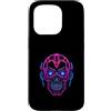 Patternado Studio Custodia per iPhone 15 Pro Cyberpunk Skull Cuffie Vaporwave Tech Design