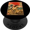 Hay Girl Funny Farmer Girl Co Hay Girl Cavalli Fattoria Katsushika Hokusai Onda Giapponese Giappone PopSockets PopGrip Adesivo