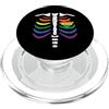 Vintage LGBTQ Pride Rib Cage Rainbow Ske LGBT Pride Rib Cage Rainbow Skeleton Xray LGBTQ PopSockets PopGrip per MagSafe