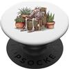 Skeleton Drinking Coffee Cactus Plants B Scheletro Bere Caffè Piante Di C PopSockets PopGrip Adesivo