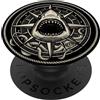 Deep Sea Vintage Designs Bussola vintage a forma di squalo, motivo: Rose Ocean Explorer PopSockets PopGrip Adesivo